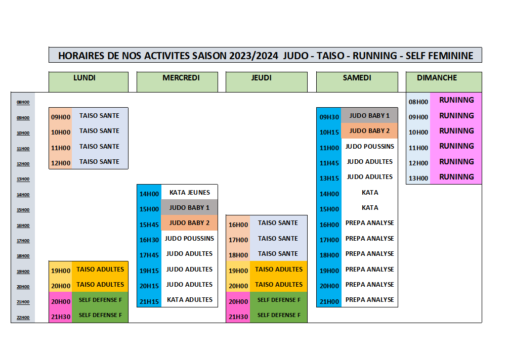 Horaires 203 2024